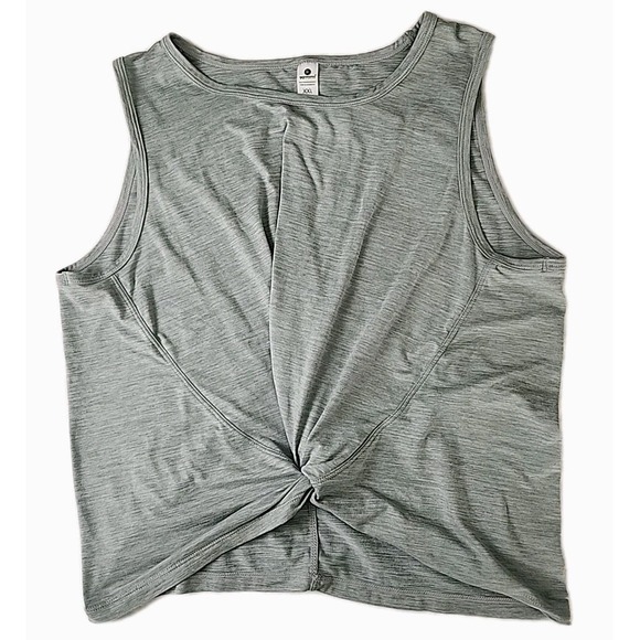 90 Degree By Reflex Tops - 90 DEGREE By REFLEX‎ Women's 2XL Workout Twist-Front Crop Tank Gray Stretch EUC